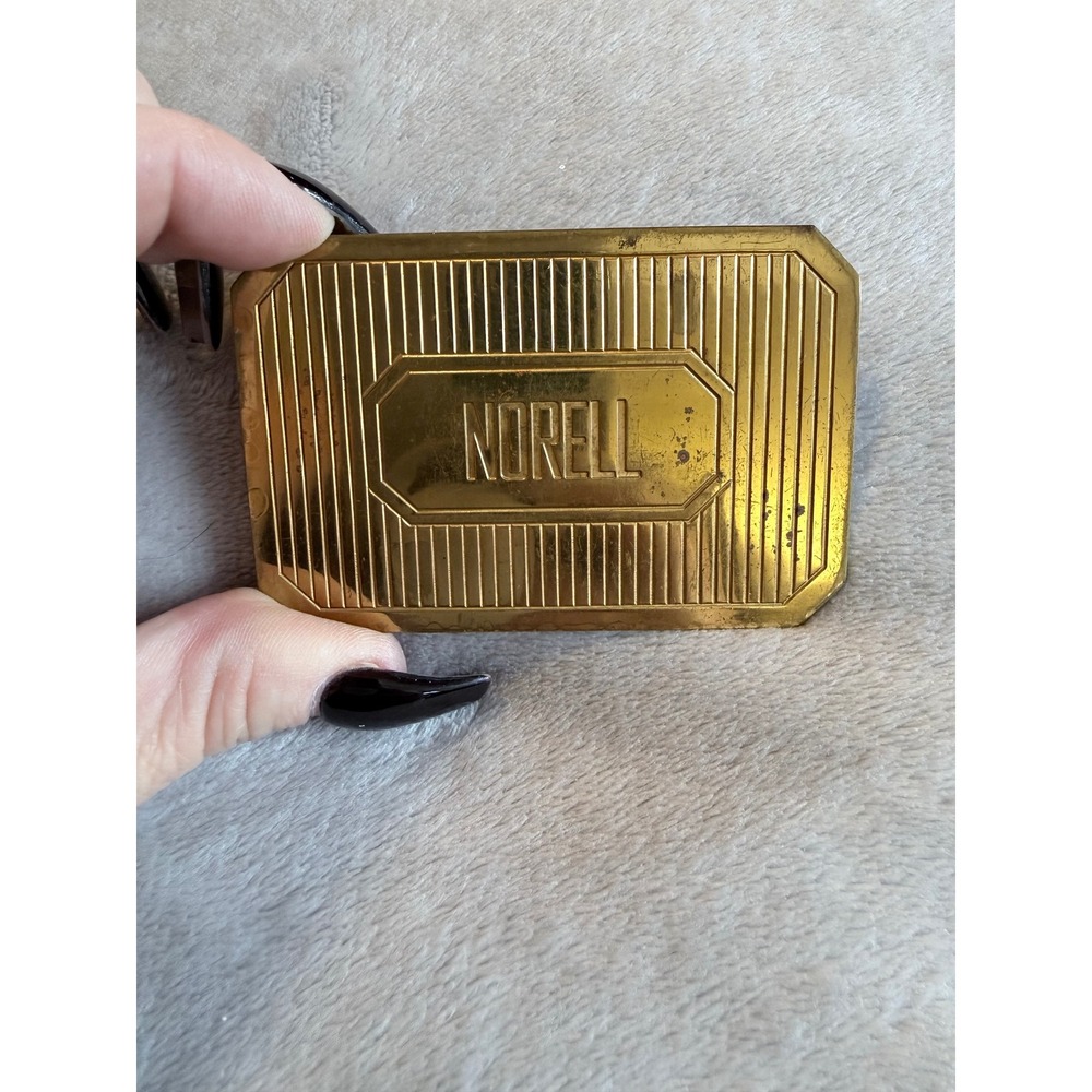 Vintage Norell Gold Tone Compact‎ Mirror Art Deco Vanity Purse Mirror